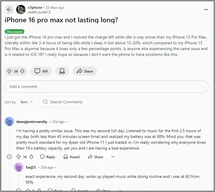 多位 iPhone 16 用户反应电池续航力很差，你有这样觉得吗？ - 锐达哥