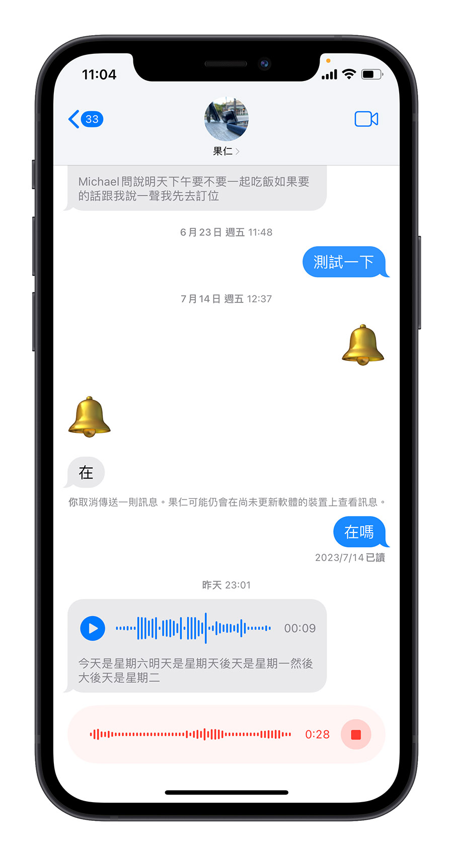 iOS 17 语音消息 转文本消息