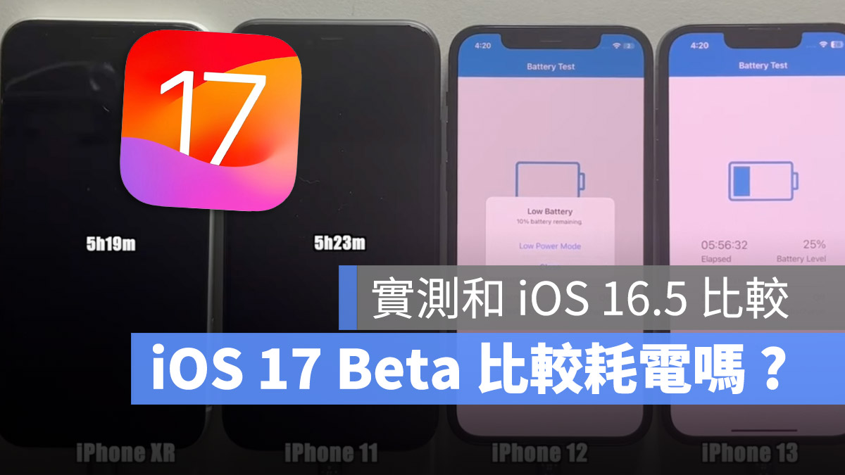 iOS 17 Beta 续航力测试 电量测试