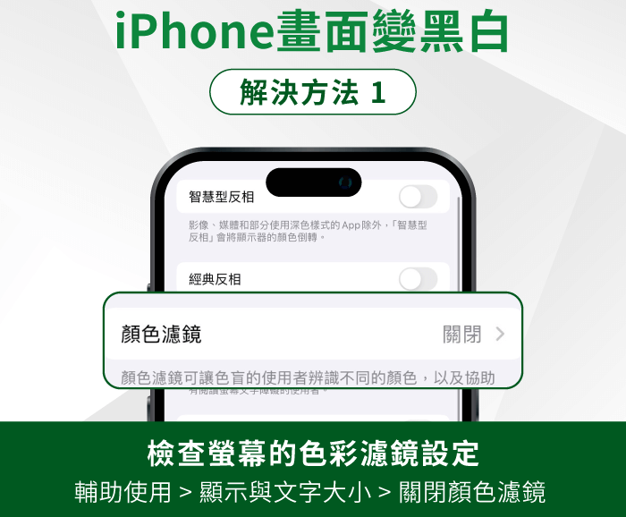 iPhone画面变黑白是屏幕故障了吗？ 3个方法排除异常